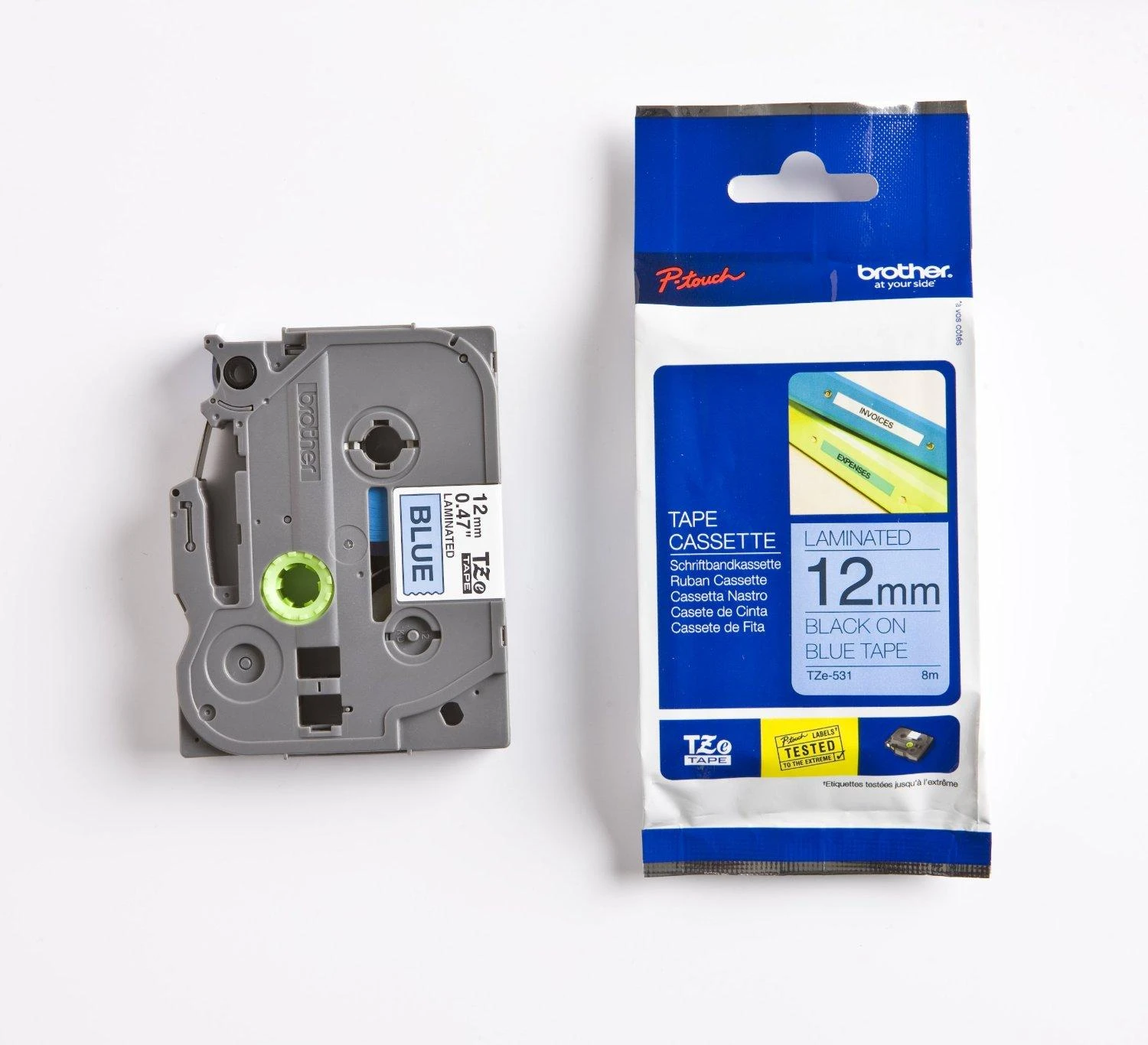Brother BROLIS TZ531 12 Juodas ON Mėlynas