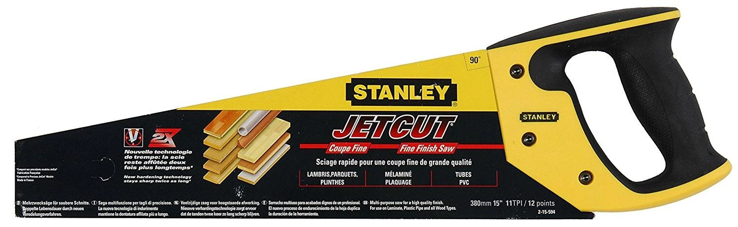 Rankinis pjūklas Stanley Dynagrip Jet-Cut; 380 mm medienai