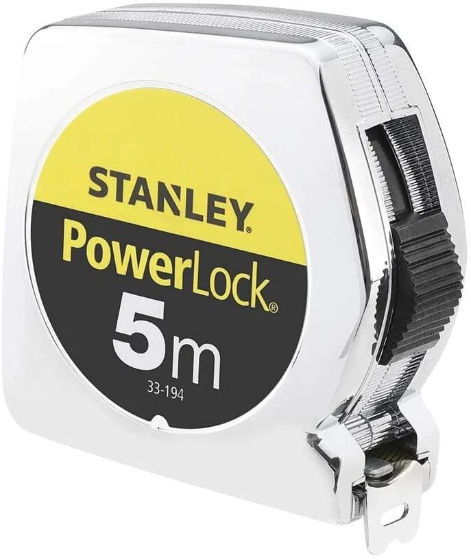 STANLEY RULETĖ 3mx12,7mm POWERLOCK CHROM KORTELĖ