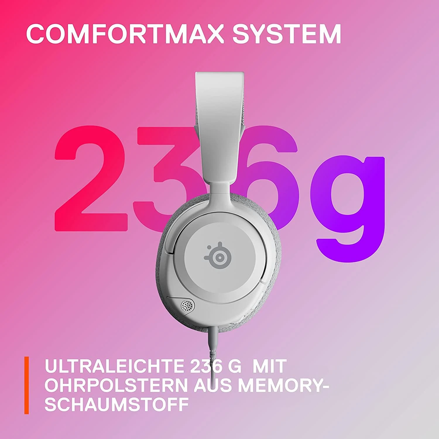 Žaidimų ausinės SteelSeries Arctis Nova 1, Pilkos spalvos