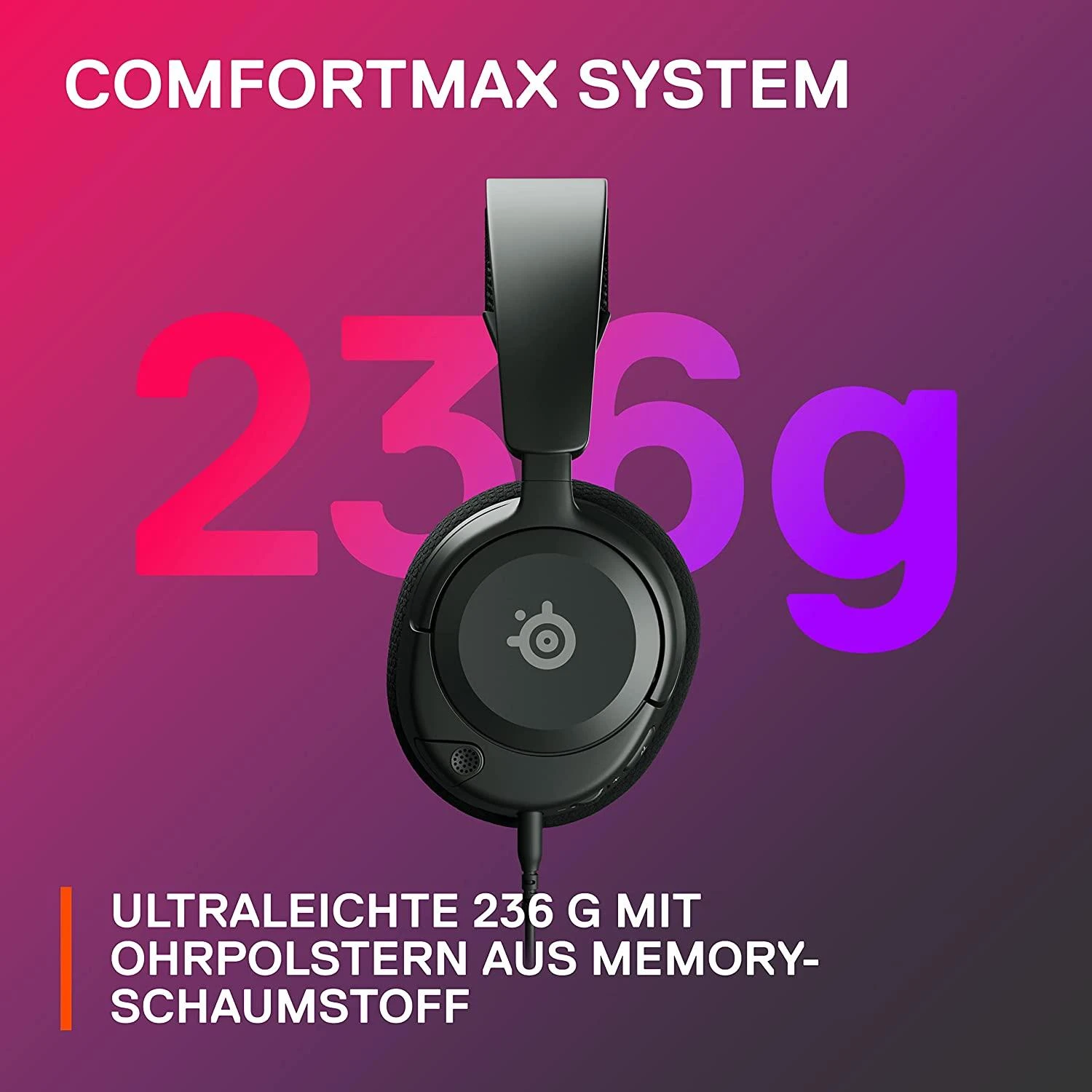 Ausinės žaidimams Arctis Nova 1 Over-Ear, Su mikrofonu, Juodos spalvos