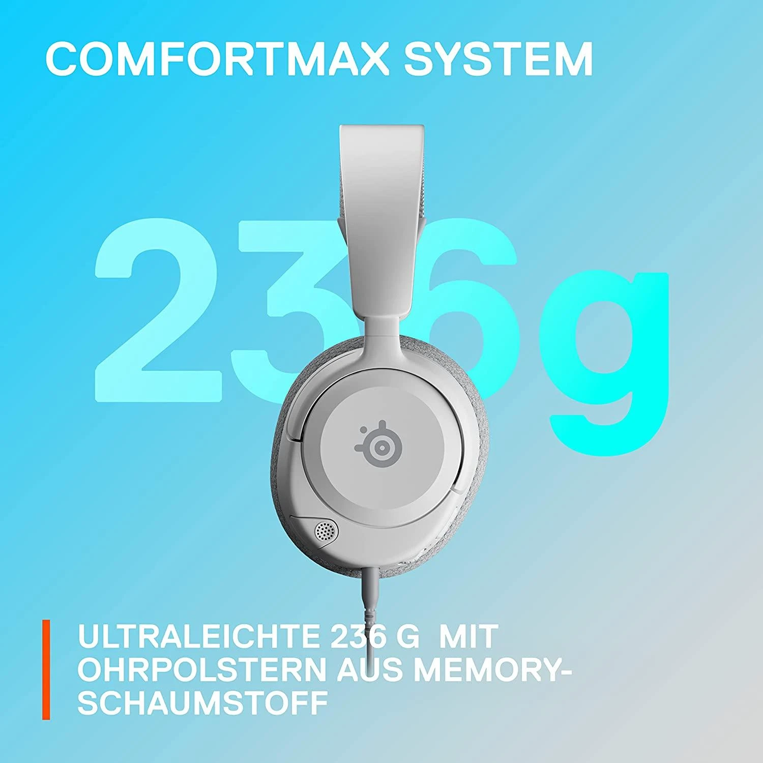 Ausinės žaidimams su mikrofonu SteelSeries Arctis Nova 1P Over-Ear, Baltos spalvos