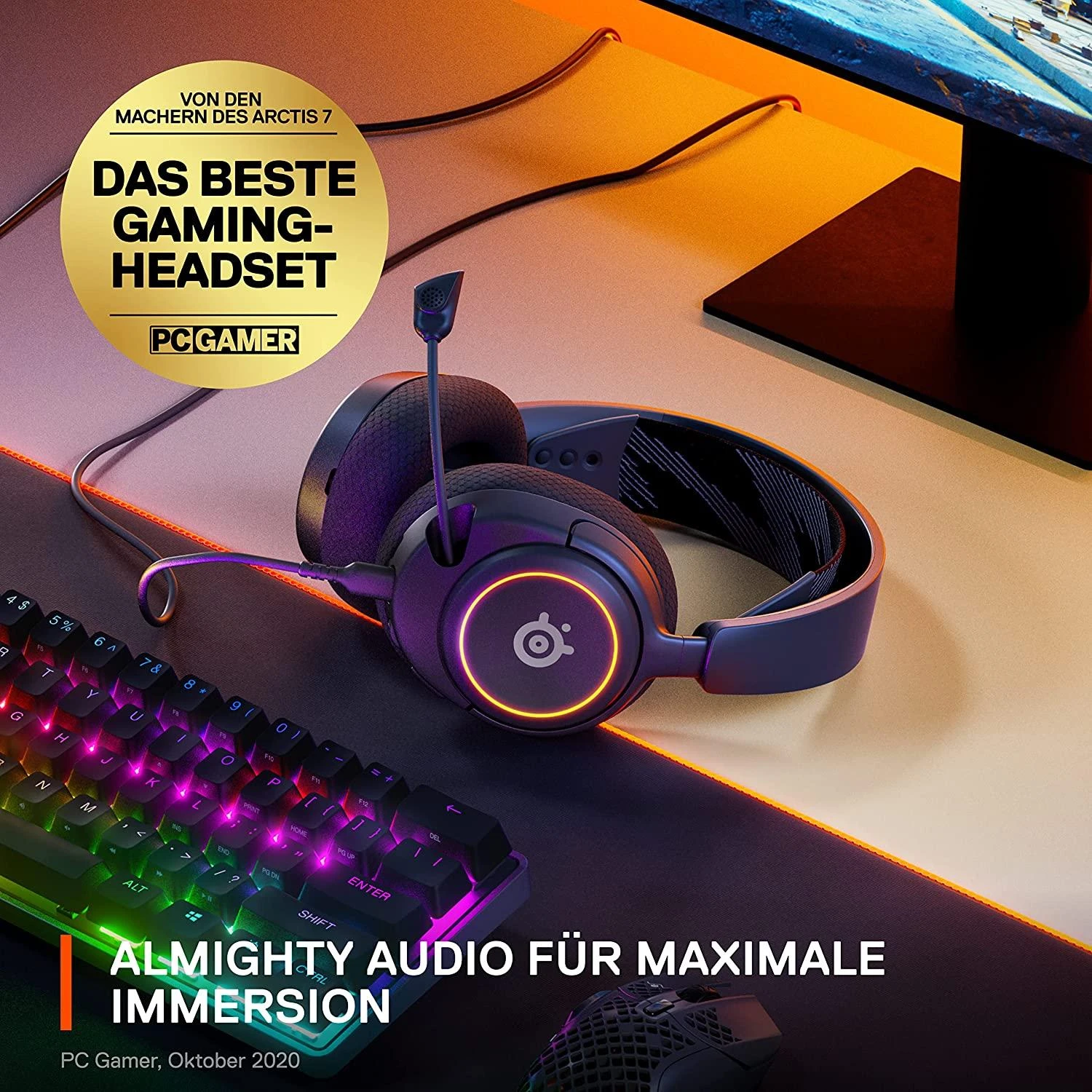 Ausinės žaidimams su mikrofonu SteelSeries Arctis Nova 3 Over-Ear, Juodos spalvos