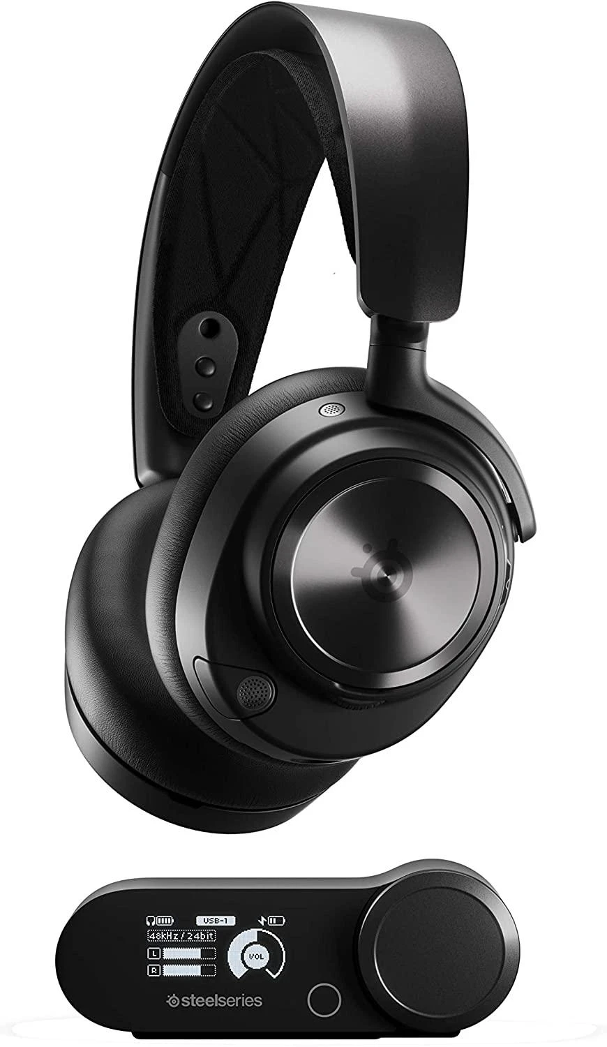 Belaidės ausinės žaidimams SteelSeries Arctis Nova Pro, Skirta PC ir PlayStation, Juodos spalvos