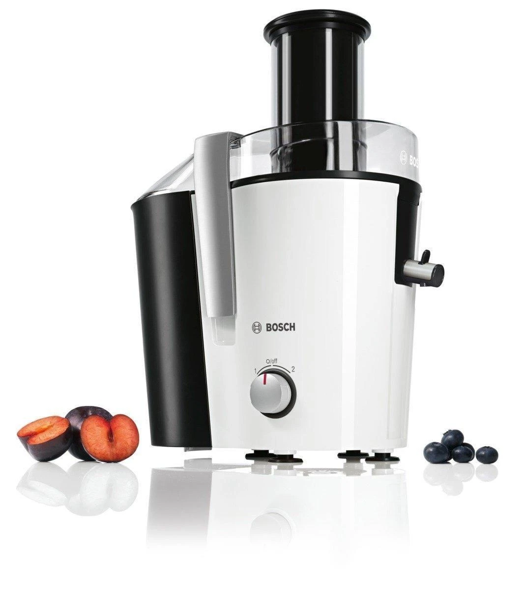 Sulčiaspaudė Juicer | Bosch | MES25A0 | Type Centrifugal juicer | Juodas/Baltas | 700 W | Extra large fruit input | Greičių skaičius 2
