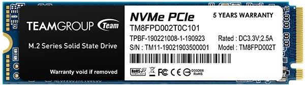 TEAM GROUP MP33 Pro 1TB PCIe Gen3 x4 NVMe M.2 SSD 2100/1700 MB/s