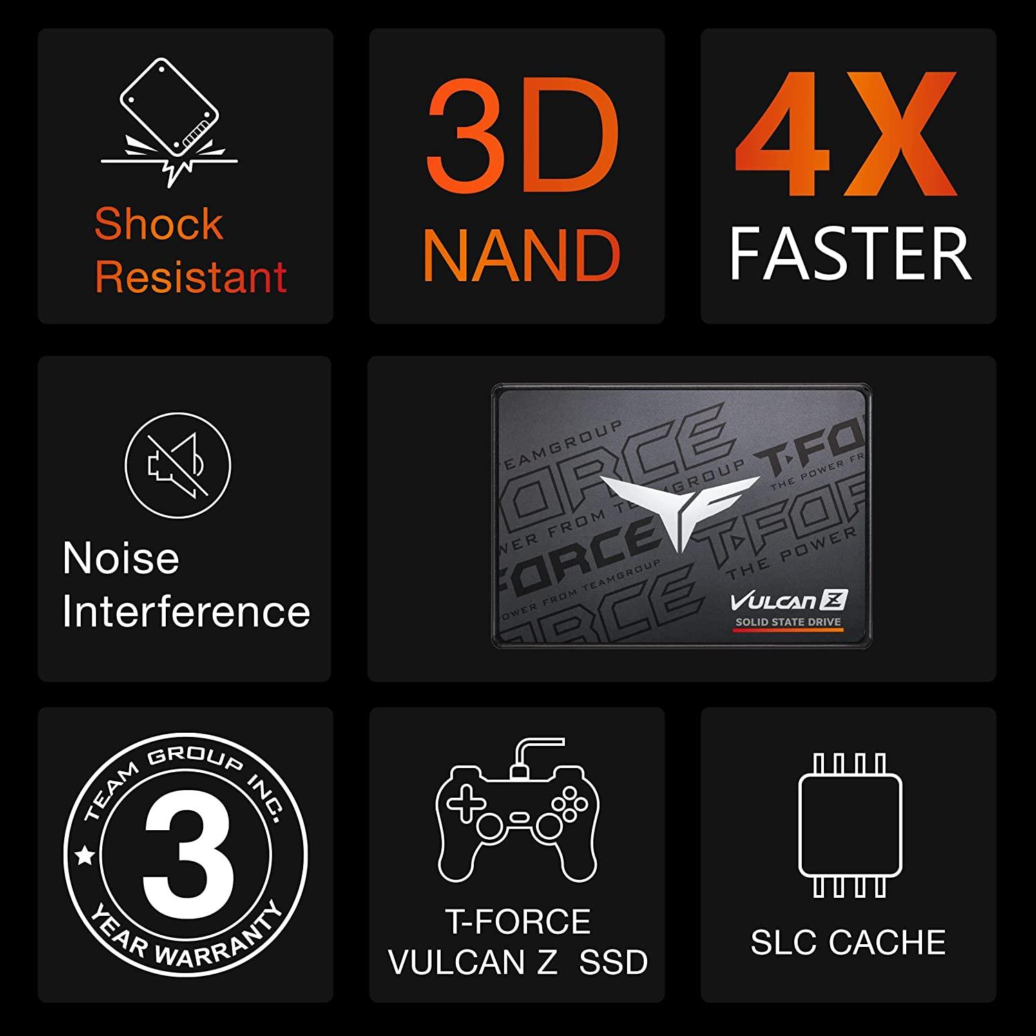 2,5 Team Group VULCAN Z 256 GB (juodas/grau, SATA 6 Gb/s, 2,5)