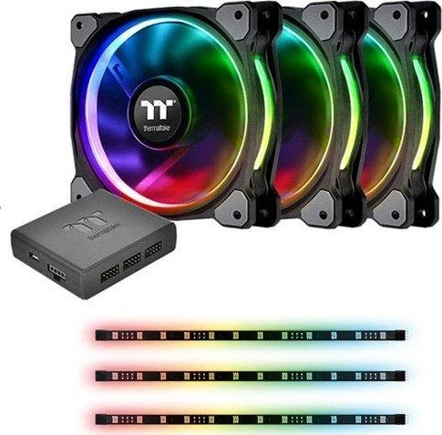 Thermaltake Riing Plus 12 RGB 3-pack ventiliatorius + Hub + 3 LED juostos (CL-F076-PL12SW-A)