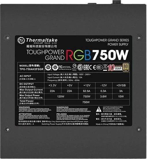 THERMALTAKE Toughpower Grand G 750W RGB SYNC 80+ Gold