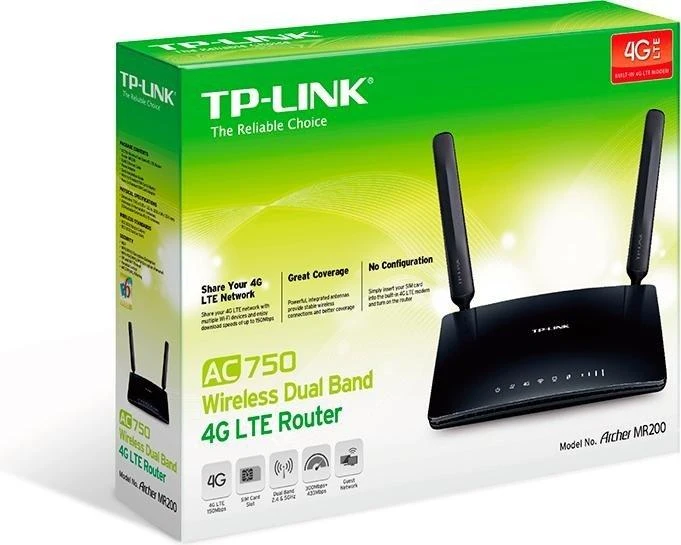 TP-LINK AC750 Wireless Dual Band 4G LTE Maršrutizatorius
