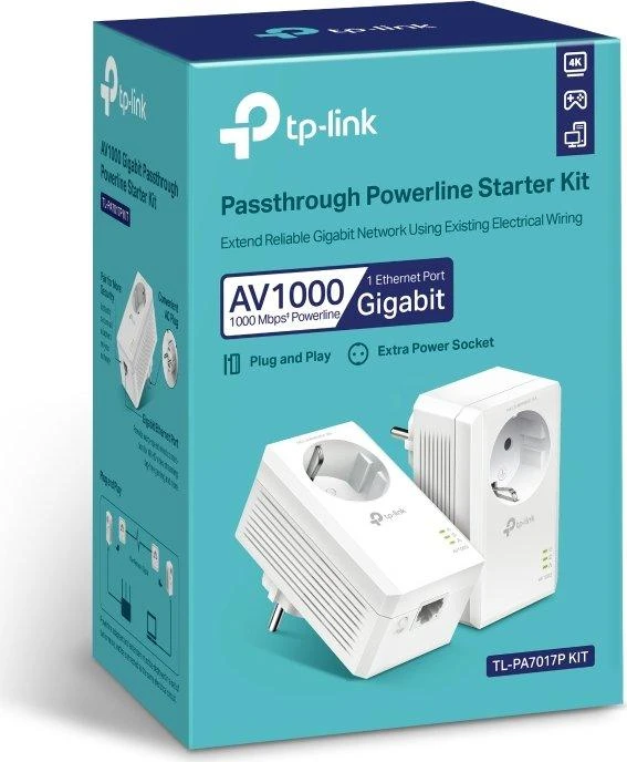 TP-LINK AV1000 Gigabit Passthrough Powerline Starter Kit