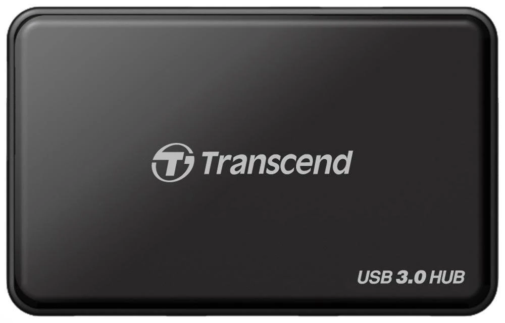 TRANSCEND USB 3.0-Hub su greito įkrovimo lizdu, skirtu oa de iPad Juodas