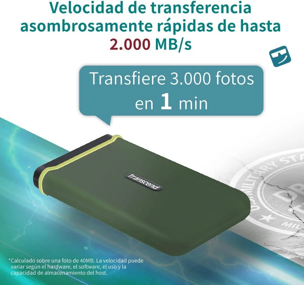 TRANSCEND ESD380C 1TB Išorinis kietasis diskas SSD USB 3.2 Gen 2 Type C