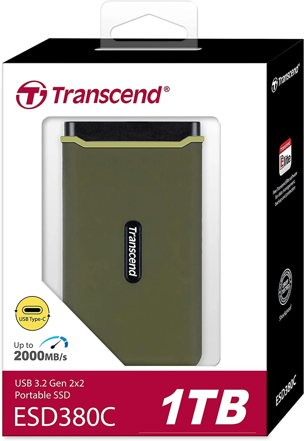 TRANSCEND ESD380C 1TB Išorinis kietasis diskas SSD USB 3.2 Gen 2 Type C