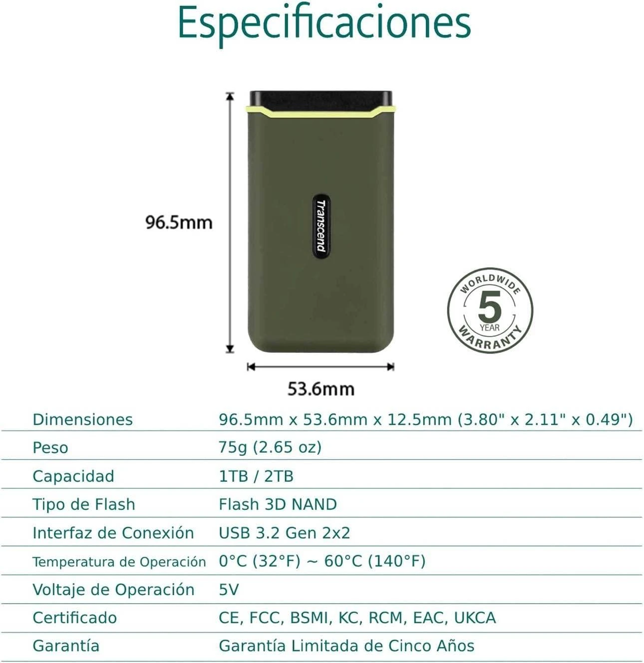 TRANSCEND ESD380C 2TB Išorinis kietasis diskas SSD USB 3.2 Gen 2 Type C