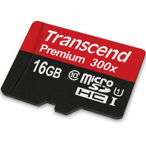 Atminties kortelė TRANSCEND 16GB Micro SDHC 10 klasės UHS-I kortelė
