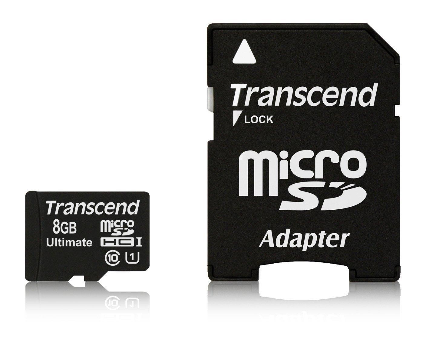 Atminties kortelė TRANSCEND 8GB Micro SDHC Class10 U1 MLC 600x