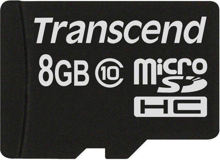 Atminties kortelė TRANSCEND 8GB micro SDHC kortelė, 10 klasė (be dėžutės / adapterio)