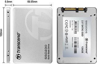 Transcend SSD230S, 256 GB, 2,5 colio, SATA3 (560/520 MB/s), 3D, aliuminio dėklas