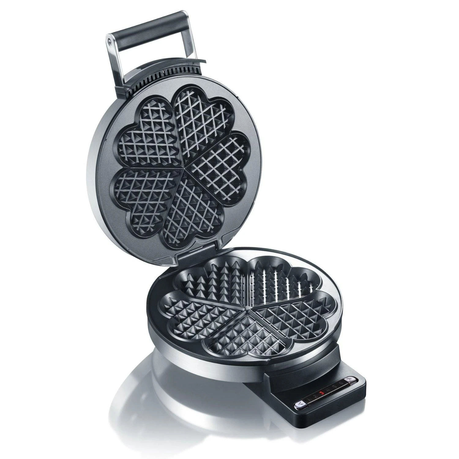Vaflinė GRAEF. WA 80 Sidabrinis, 850 W, Širdies forma, Vaflių skaičius 5