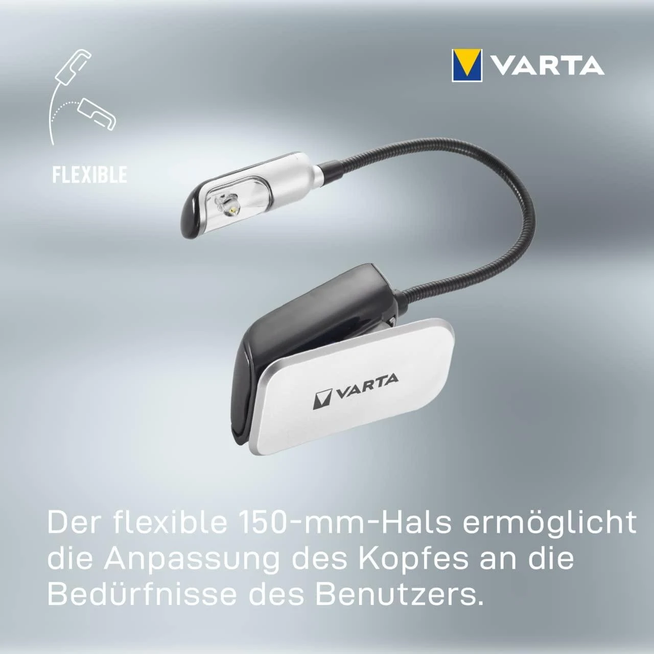 Varta 16618101421 Rankinis spustelėjamas žibintuvėlis Juoda, Sidabras LED