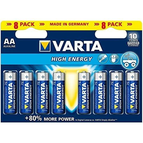 Varta High Energy AA baterijų 8 vienetų pakuotė