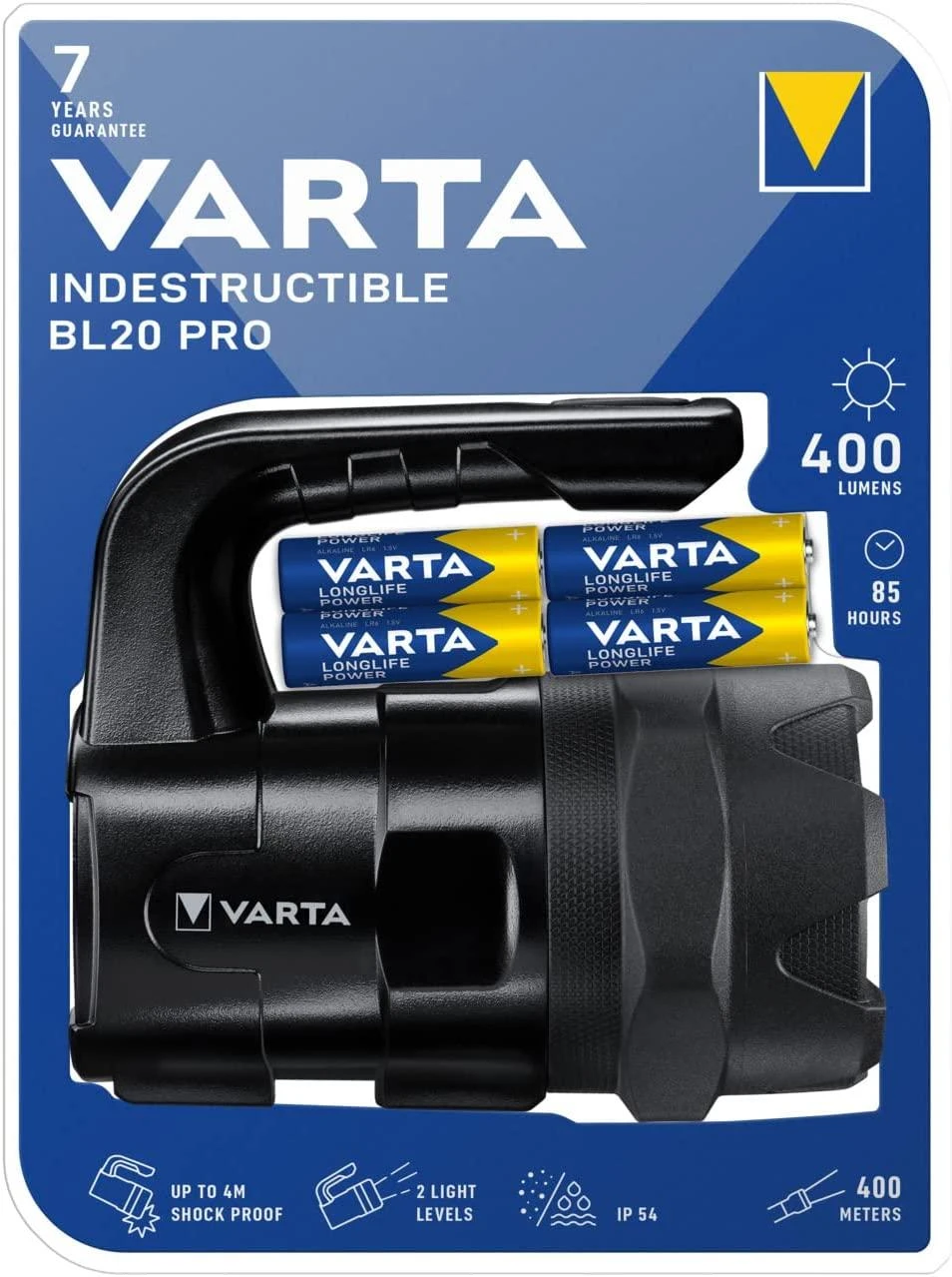 Varta INDESTRUCTIBLE BL20 PRO Rankinis žibintuvėlis Juoda LED