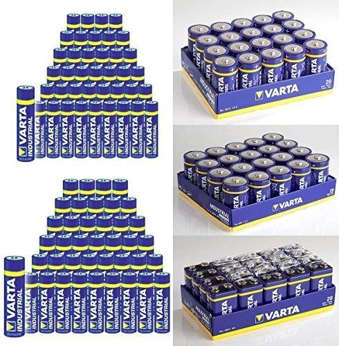 Varta Industrial baterijų rinkinys pakuotėse ir eilėmis
