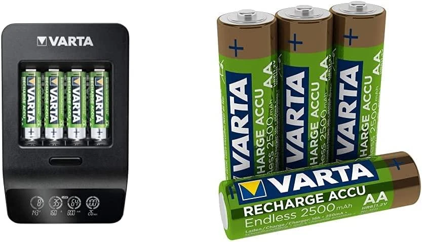 Varta LCD Ultra Fast Charger+ įsk. 4 Batt. 2100 mAh AA + 12V
