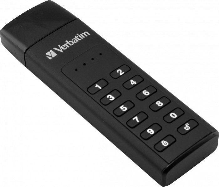 External drive Verbatim klaviatūra Secure USB 3.2 Gen 1 32GB juodos spalvos 49427