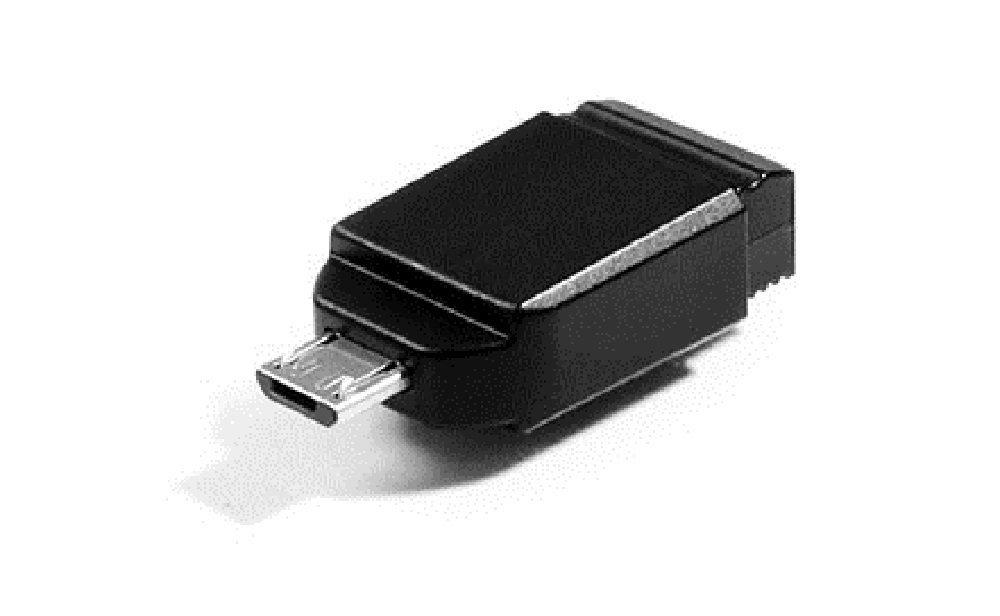 USB atmintis Verbatim 32GB, su OTG adapteriu, juoda / V49822
