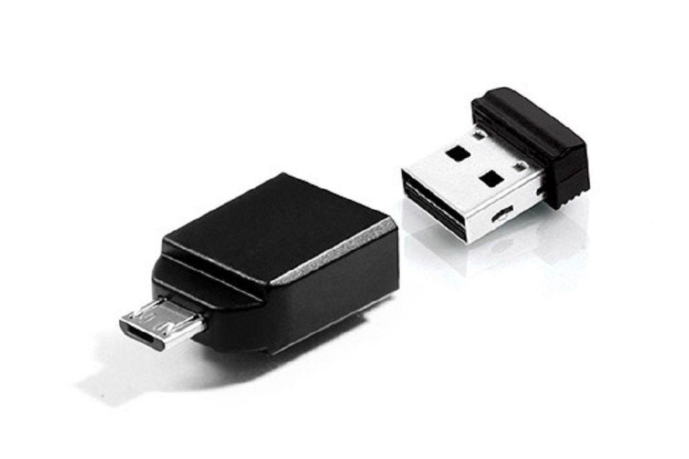 USB atmintis Verbatim 32GB, su OTG adapteriu, juoda / V49822