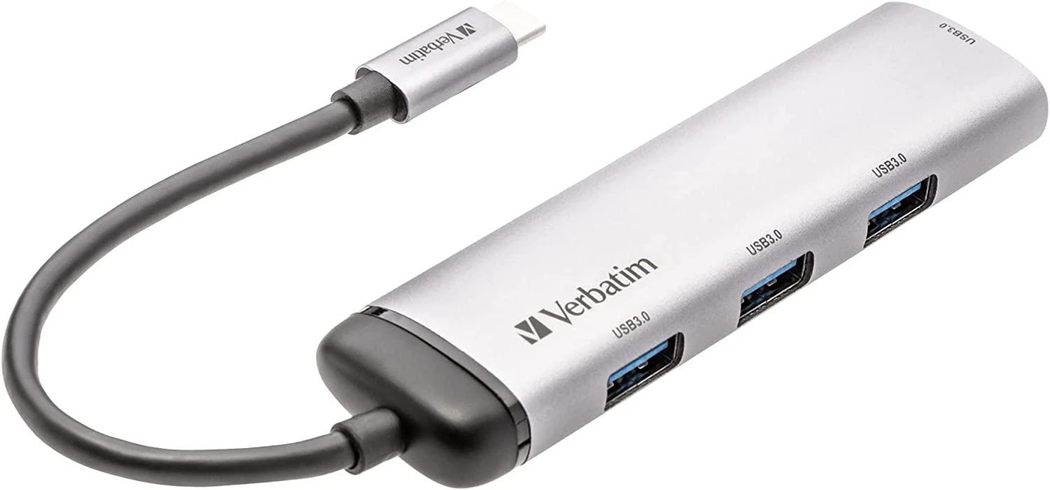 Verbatim Adapteris Hub USB-C - 4xUSB-A 3.2 pilkos spalvos 49147