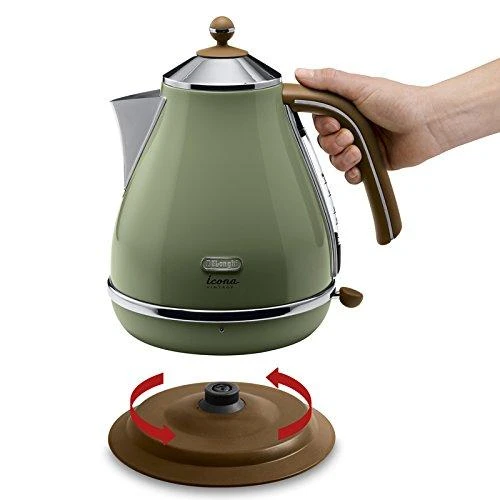 DELONGHI Icona Vintage Virdulys KBOV 2001.GR, 1,7L, 2000W, Nerūdijantis plienas, Žalias/Brown