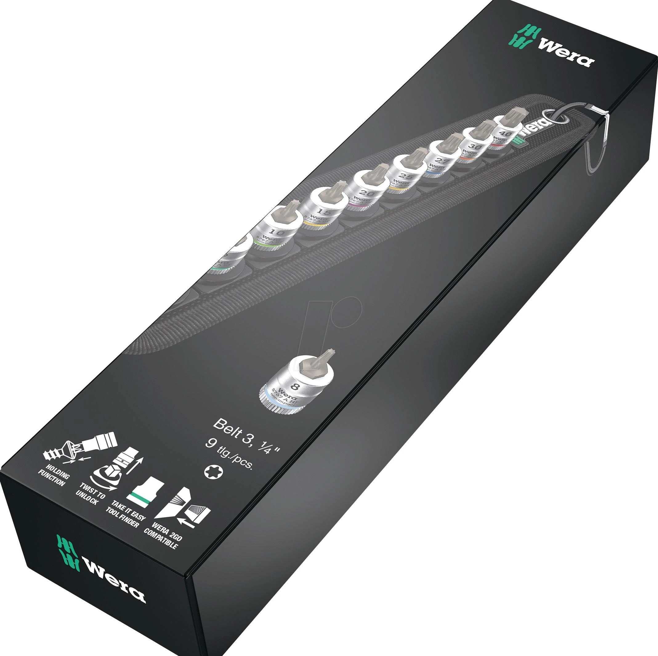 WERA diržas A 3 TORX HF Zyklop antgalių rinkinys TORX 1/4