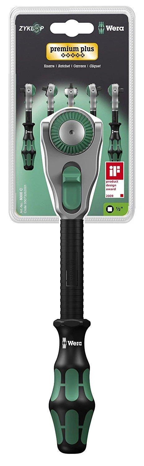 Terkšlė Wera Zyklop Speed, 1/2" antgalis, 8000C, blisteryje