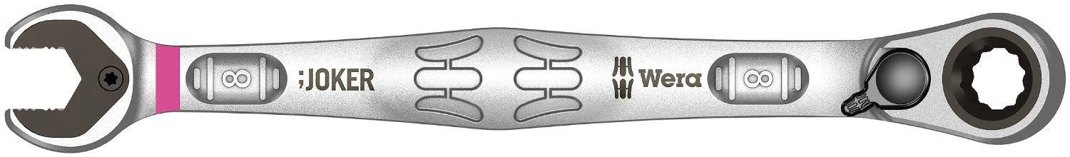 Kampinis atviro galo raktas su terkšle ir krypties jungikliu, 8 mm, „Joker Switch 6001“, „Wera“ [05020064001]