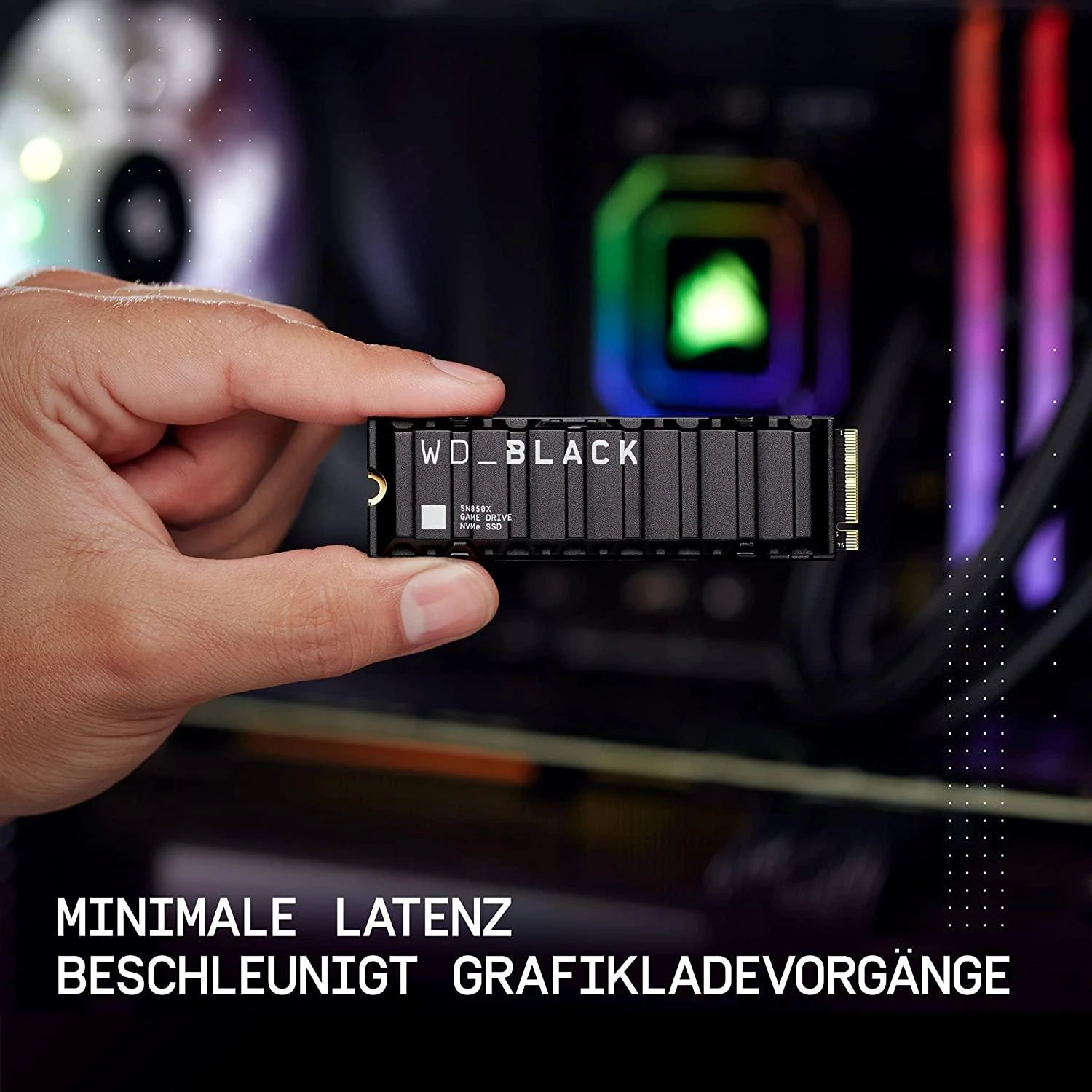 WD Juodas 2TB SN850X NVMe SSD itin greitas PCIe Gen4 x4 M.2 su vidiniu radiatoriumi, vienoje pakuotėje, maitinamas „SANDISK“