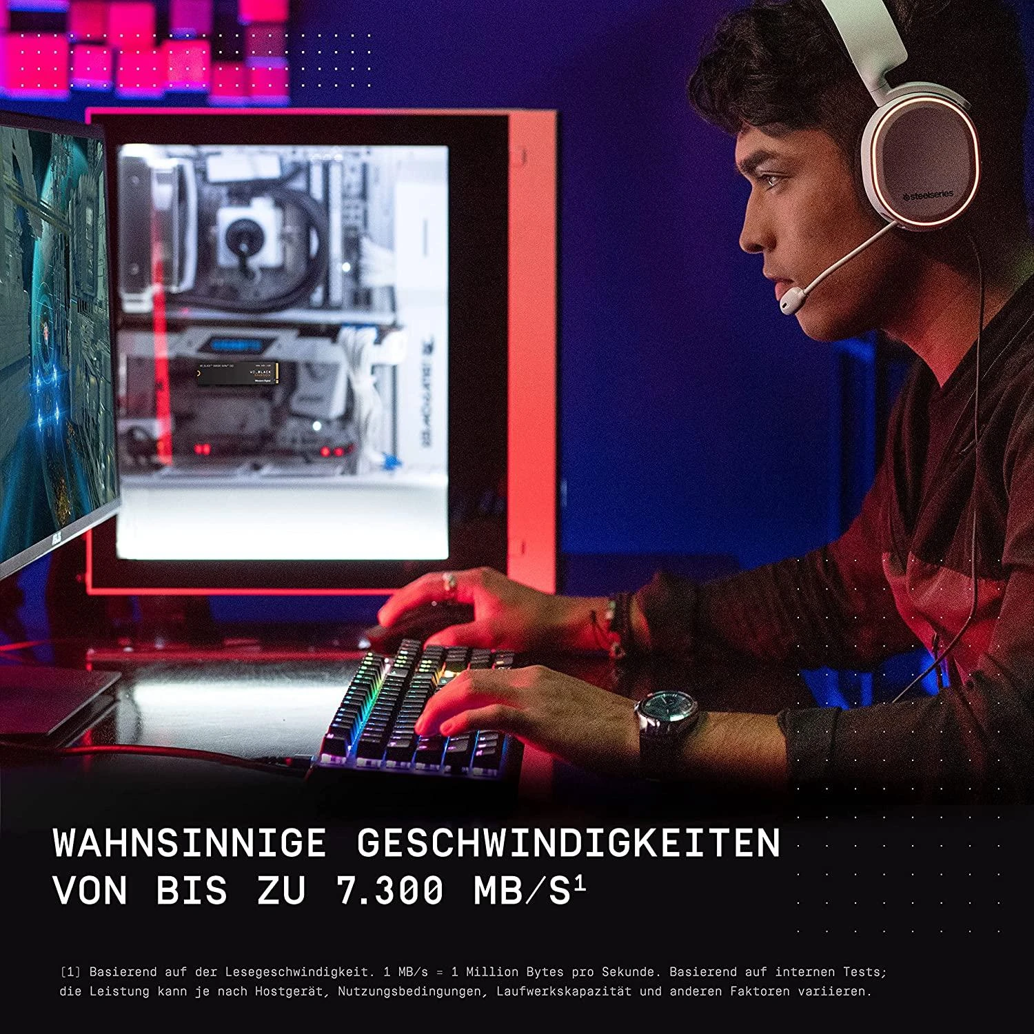 Western Digital WD Juodas 4TB SN850X NVMe SSD diskas, itin greitas, PCIe Gen4 x4, M.2, vidinis, su „SANDISK“ procesoriumi