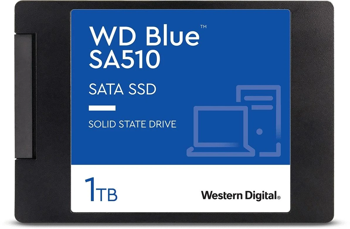 WD Mėlyna SA510 SSD 1TB SATA III 6Gb/s korpusas 2.5" 7mm vidinė vienguba pakuotė, maitinama „SANDISK“