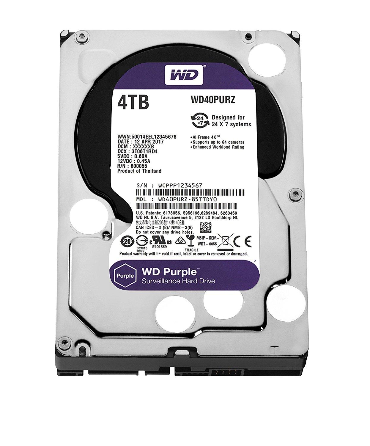 Western Digital Violetinė WD40PURZ 5400 RPM, 4000 GB
