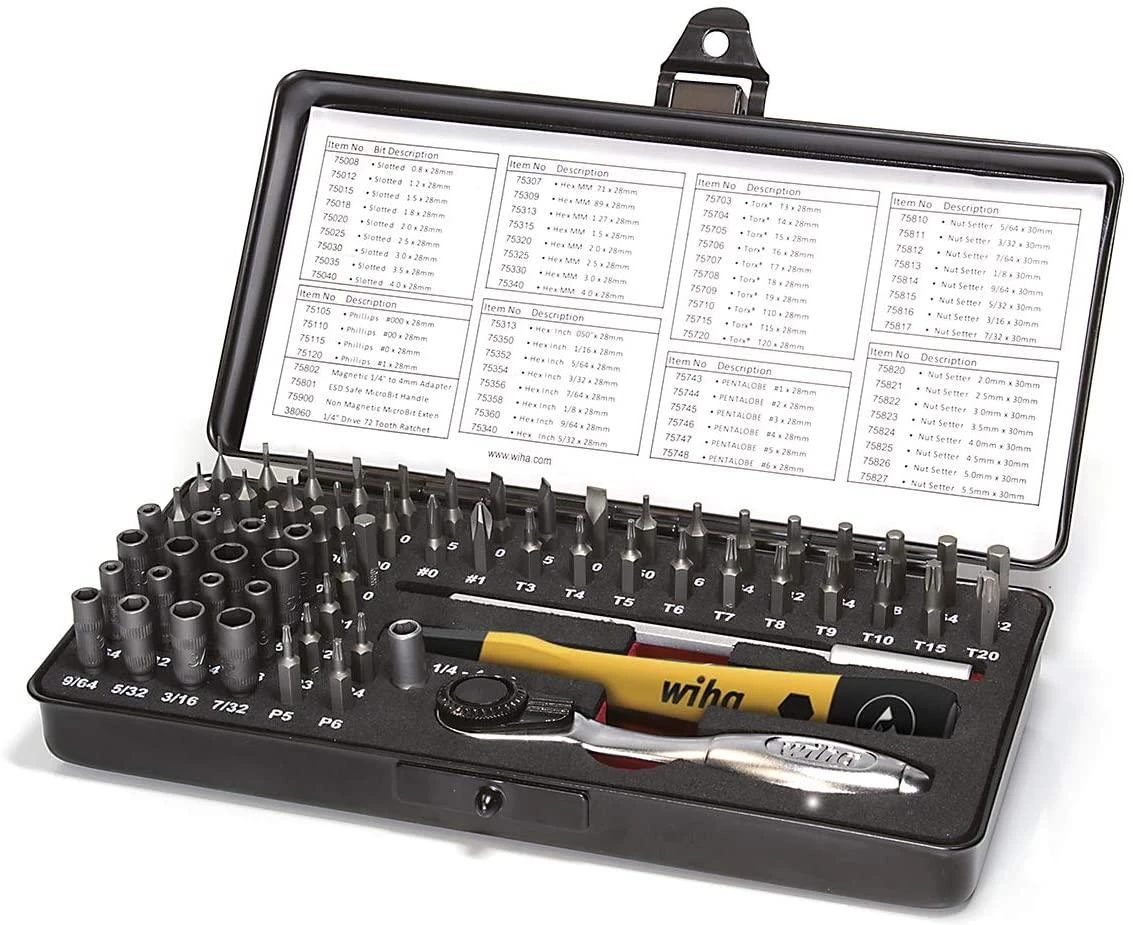 Antgalių rinkinys Wiha Micro Bit Set (65 vnt.)