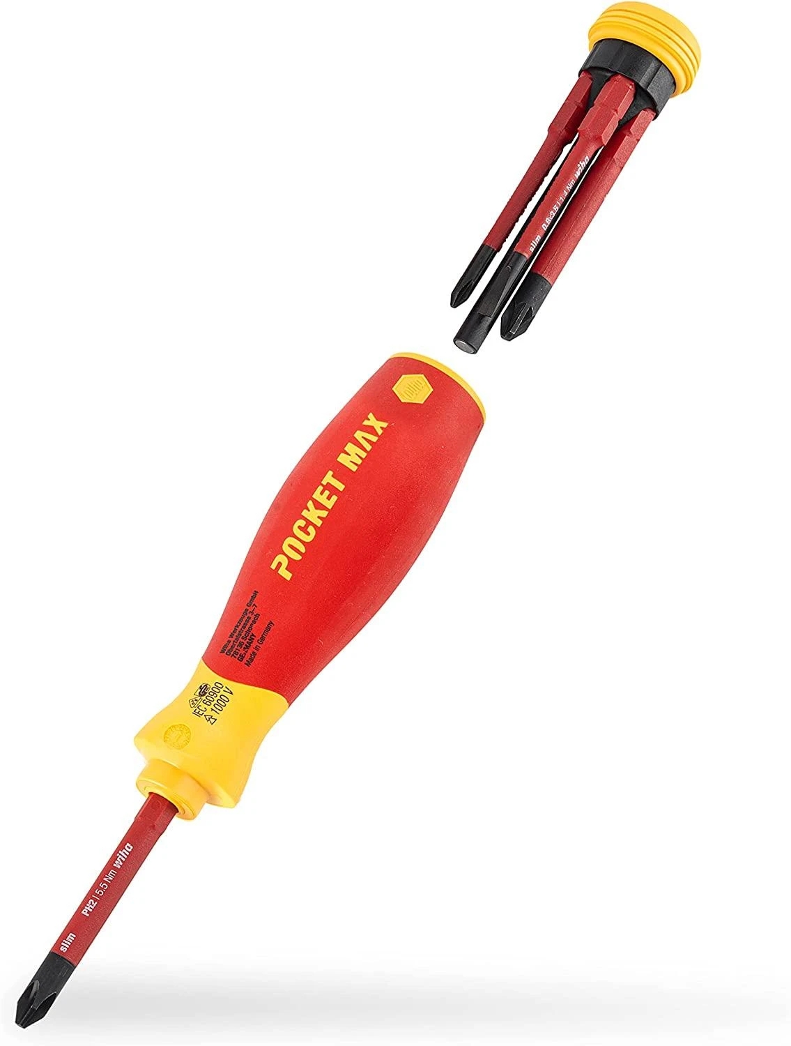 Atsuktuvas su antgaliais (4 vnt.) WIHA PocketMax® 1000V, Elektrikams
