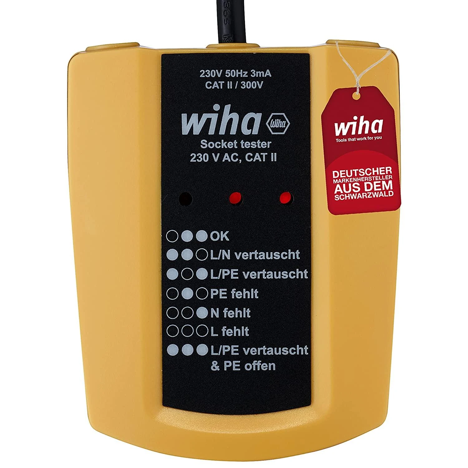 Lizdų testeris 230 V AC WIHA, Elektrikams