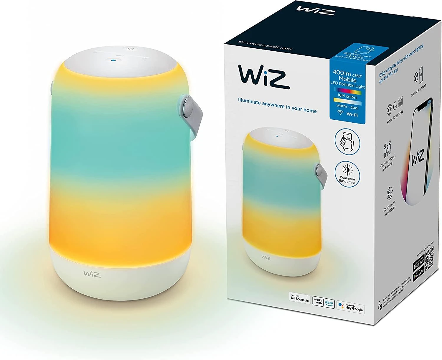 WiZ Mobile įkraunamas,13,5W,2200-6500 (RGB),IP20,baltas