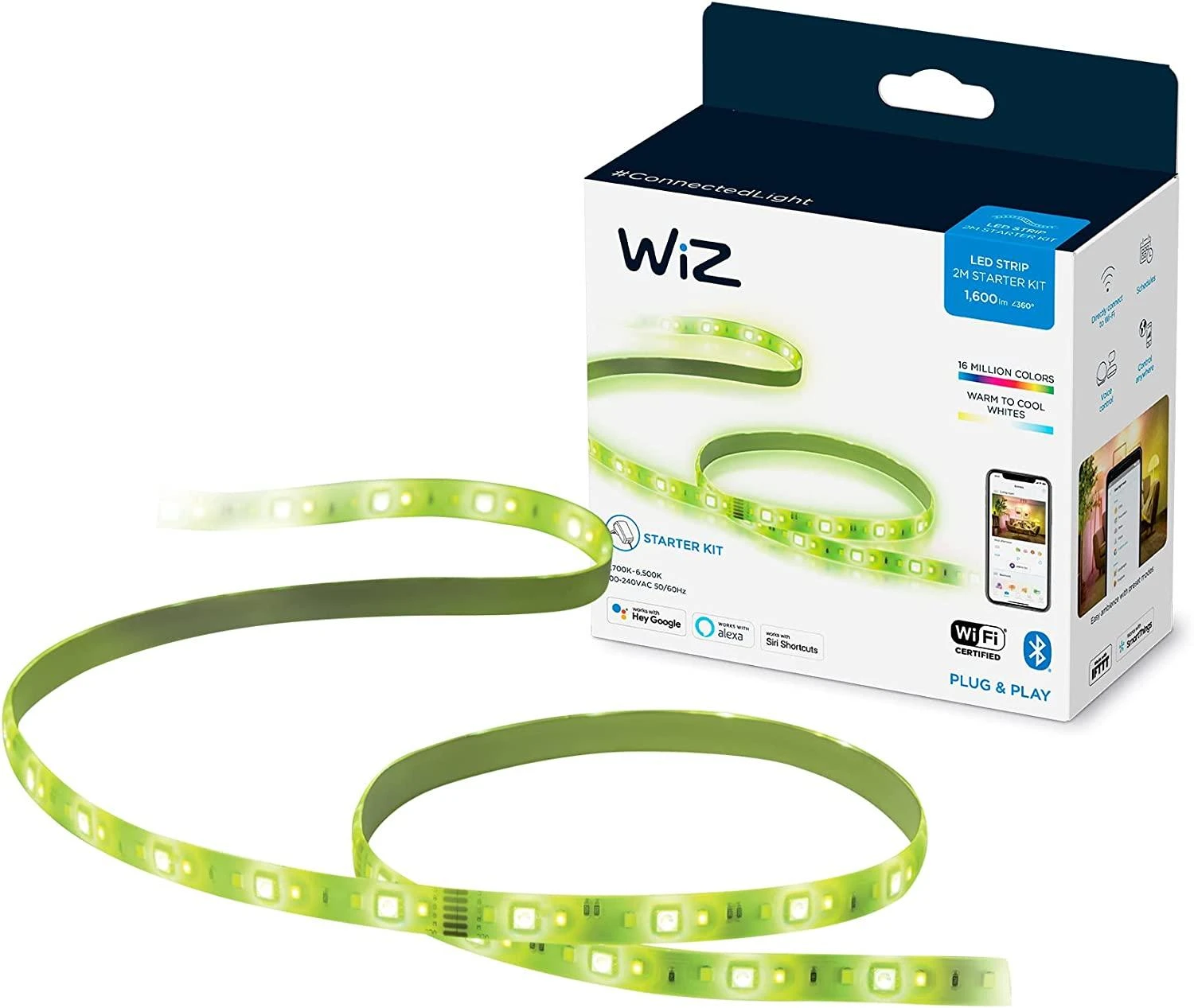 LED juosta WiZ -Wi-Fi LEDStrip 2M 1600lm StarterKit