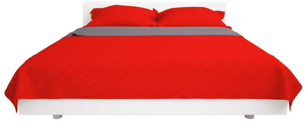 131555 Double-sided Quilted Bedspread Raudona and Pilkas 170x210 cm