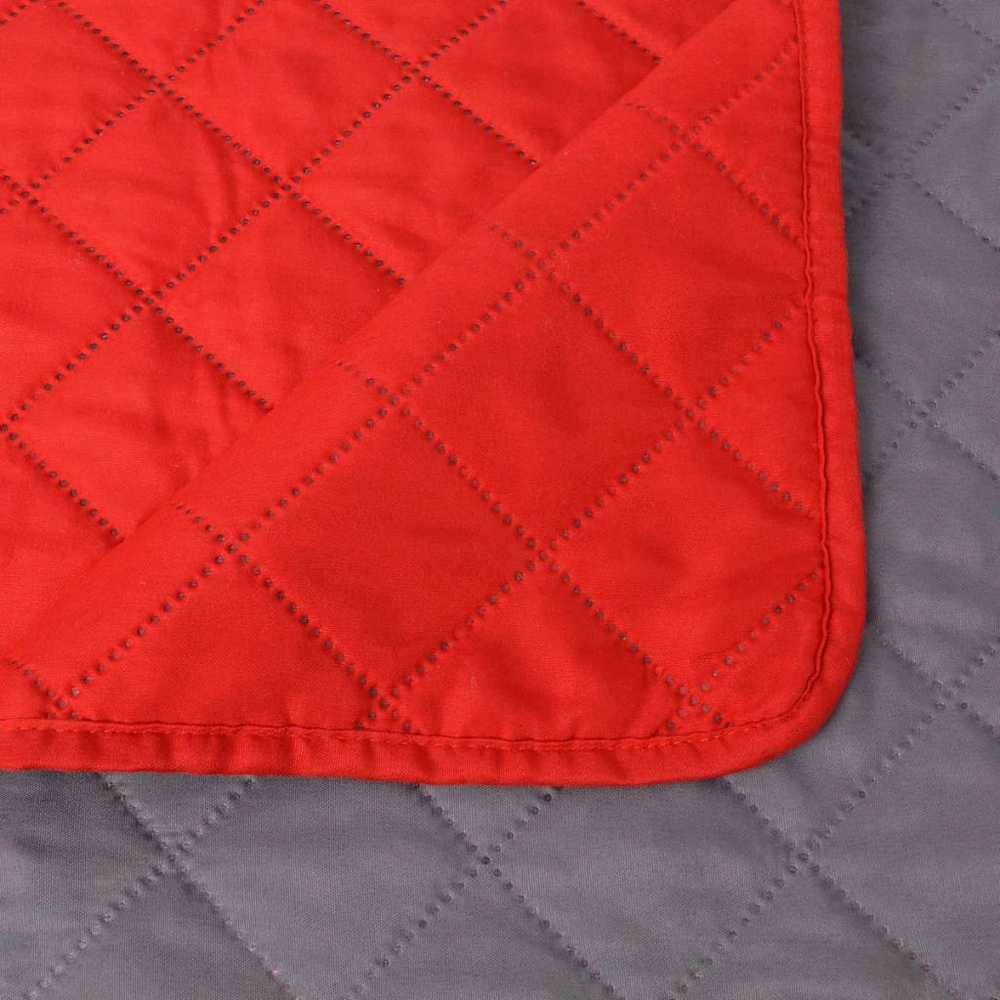 131555 Double-sided Quilted Bedspread Raudona and Pilkas 170x210 cm