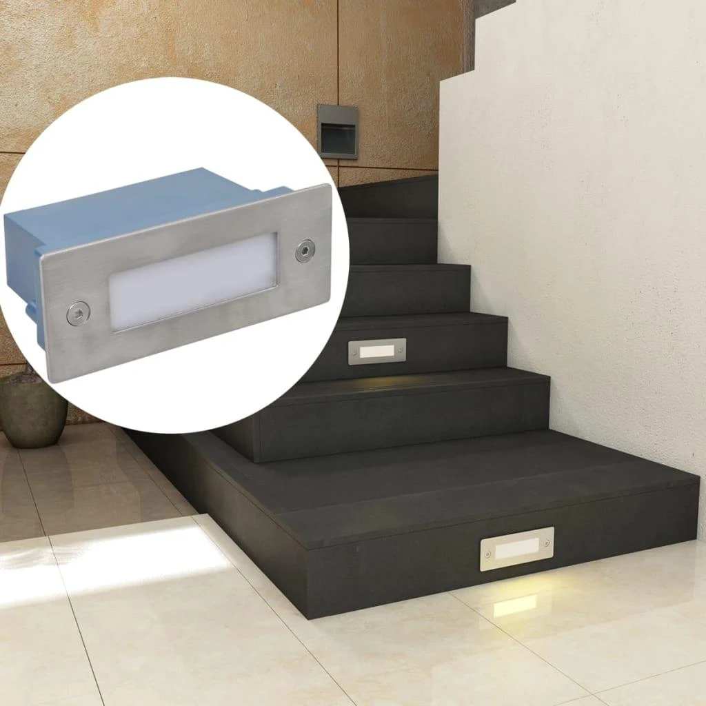Įleidžiami laiptų pakopų LED šviestuvai, 2vnt., 44x111x56mm