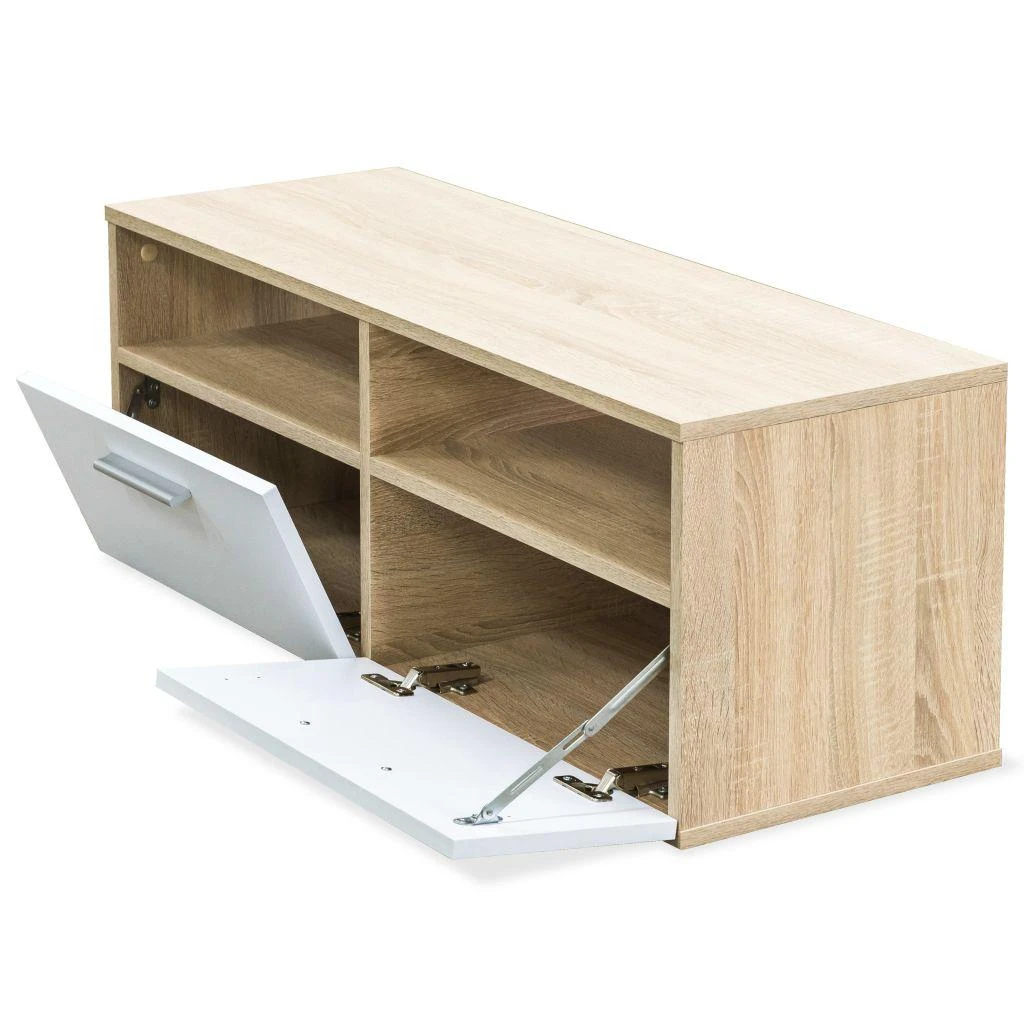 TV staliukas TV spintelės, 2vnt., ąžuolo/baltos, 95x35x36cm, mediena